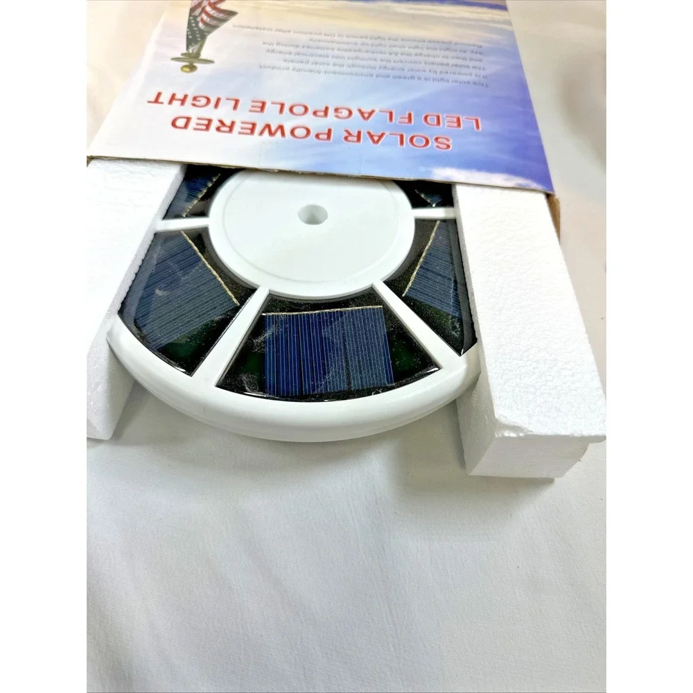 Solar Powered Flag Pole Light  LED Auto Active  Bright  Waterproof Two Settings.